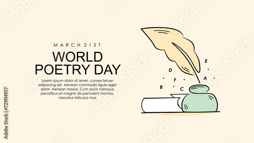 vector world poetry day background template