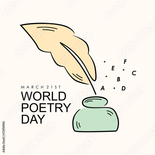 vector world poetry day post template