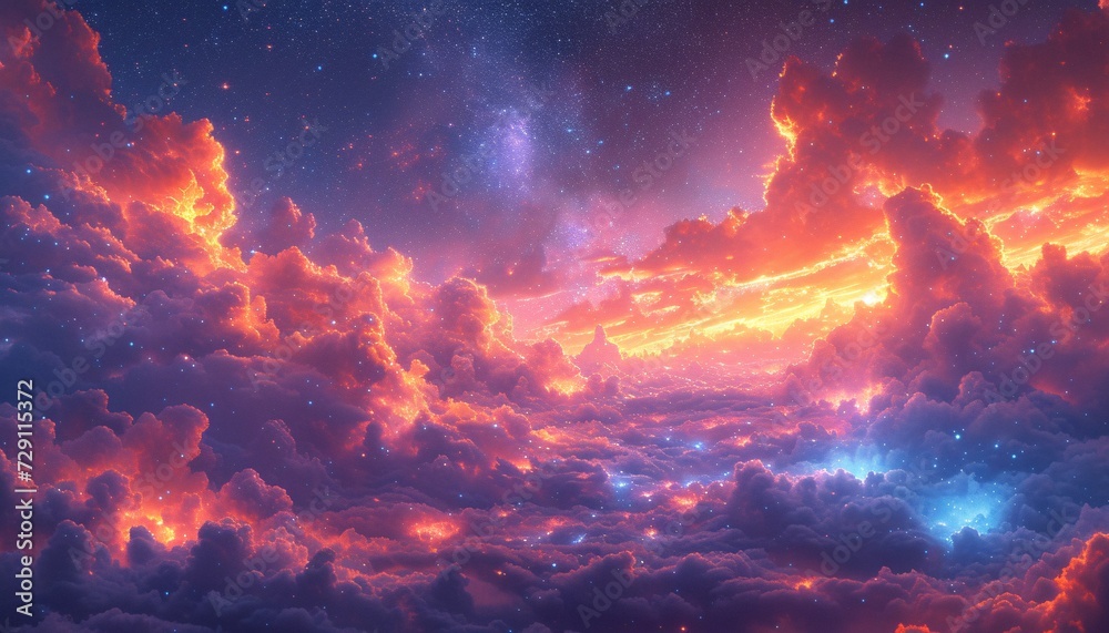 Pink Clouds in the Sky A Stunning View of the Cosmos Generative AI