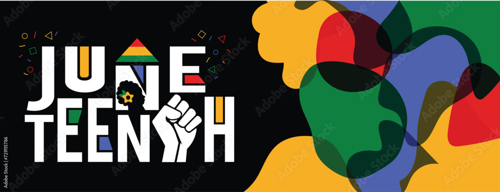 Juneteenth celebrations of freedom banner poster june 19 2024 black day flag vector4