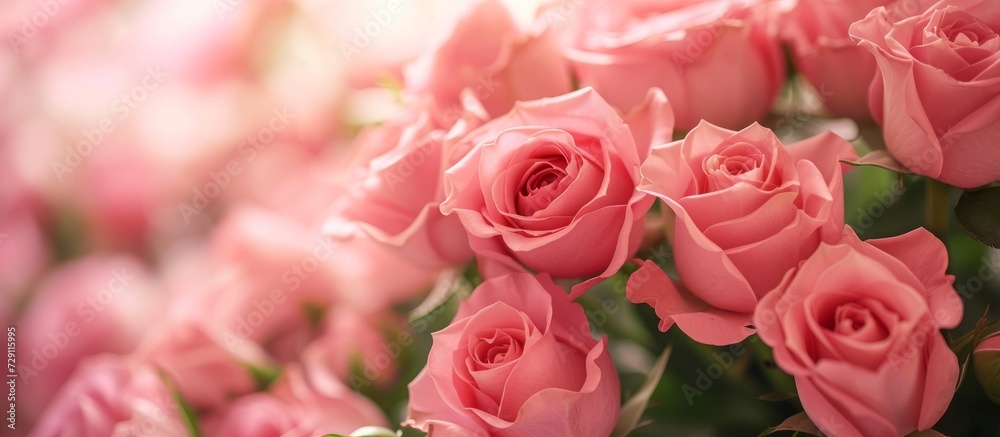Pink roses create a romantic atmosphere for special occasions like birthdays, weddings, or Valentine's Day. Pink roses create a romantic atmosphere for special occasions like birthdays, weddings, or Valentine's Day.