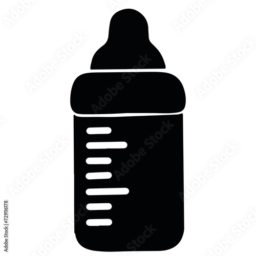 Milk baby bottle vector illustration