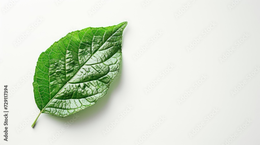 Obraz premium green leaf isolated on a white background