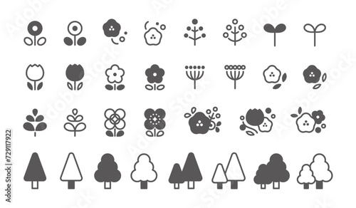 シンプル植物のアイコン