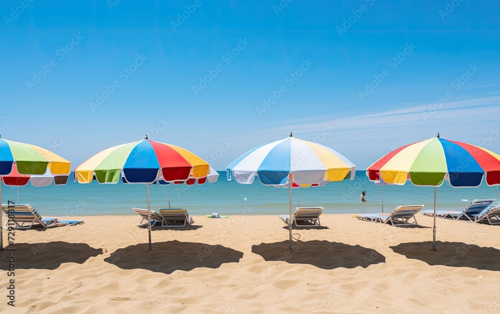 Vibrant Beach Umbrella Scene