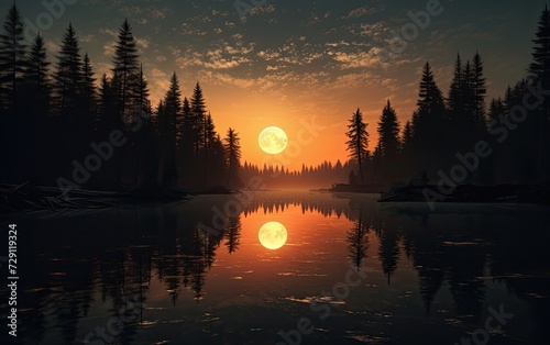 Moonlit Tranquility on Still Waters
