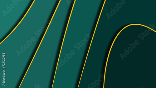 Ramadan kareem, islamic background. Green and gold muslim colors, luxury design. Papercut gradient effect, Ramadan greeting card, vector illustration