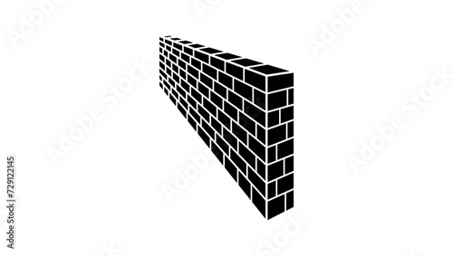 brick wall, black isolated silhouette 