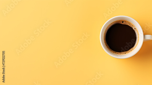 Sunny Espresso Delight on Yellow Background