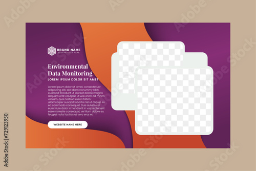 environmental data banner design web template, Horizontal header web banner. Modern Gradient purple and brown cover header background for website design, Social Media Cover ads, flyer, invitation card