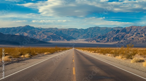 Road in the desert. Conceptual for freedom, enjoying the journey. Empty road. Freeway,