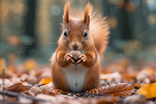 Fall Favorites A Squirrel's Guide to Nut-Craving and Seasonal Chic Generative AI © Aryan
