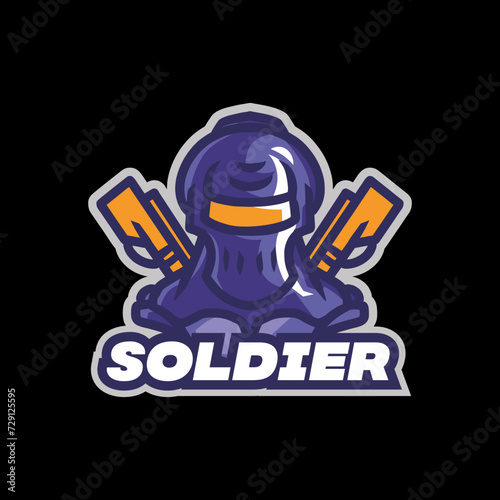 Soldier mascot for sports and esports logo