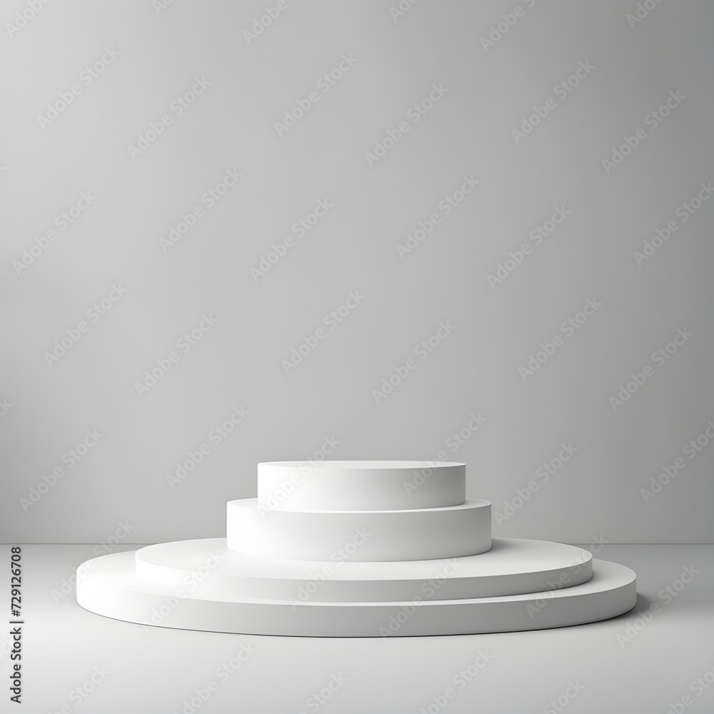 empty white podium on the wall, generative ai empty white podium on the wall, generative ai