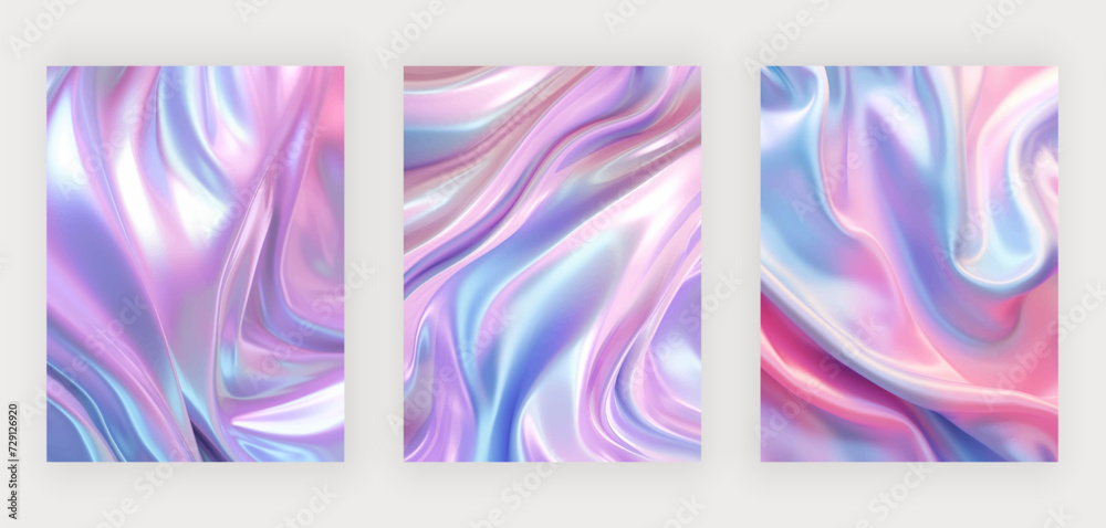 Abstract fluid holographic neon curved wave background
