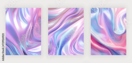 Abstract fluid holographic neon curved wave background
