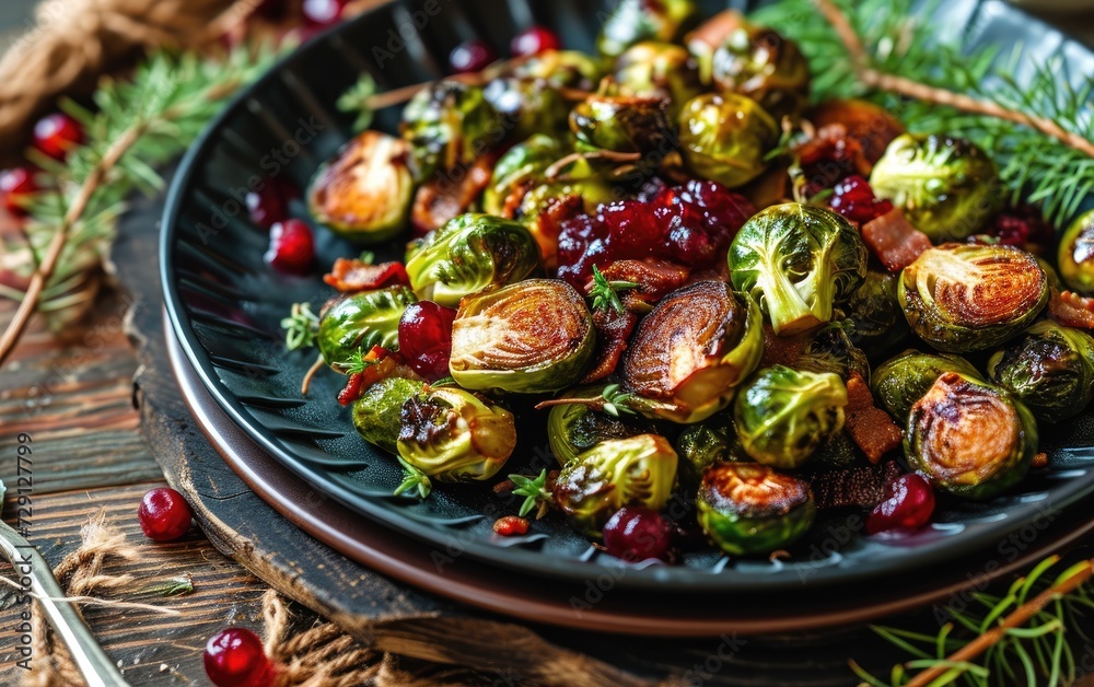Roasted Brussels with Bacon