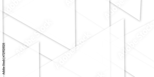 White paper triangles as energy mess abstract pattern in bright light with soft light shadows, corners, top view. Airy tender softness modern background .
