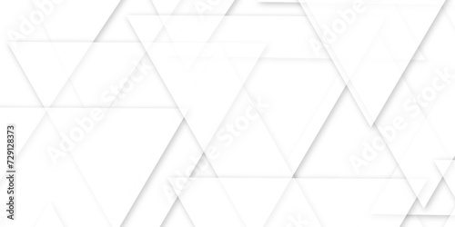 White paper triangles as energy mess abstract pattern in bright light with soft light shadows, corners, top view. Airy tender softness modern background .