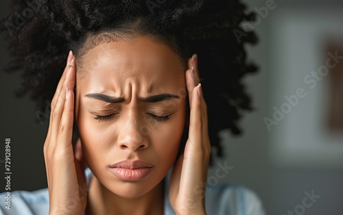 Headache from Stress: An individual massaging temples trying to alleviate tension and headache caused by stress
