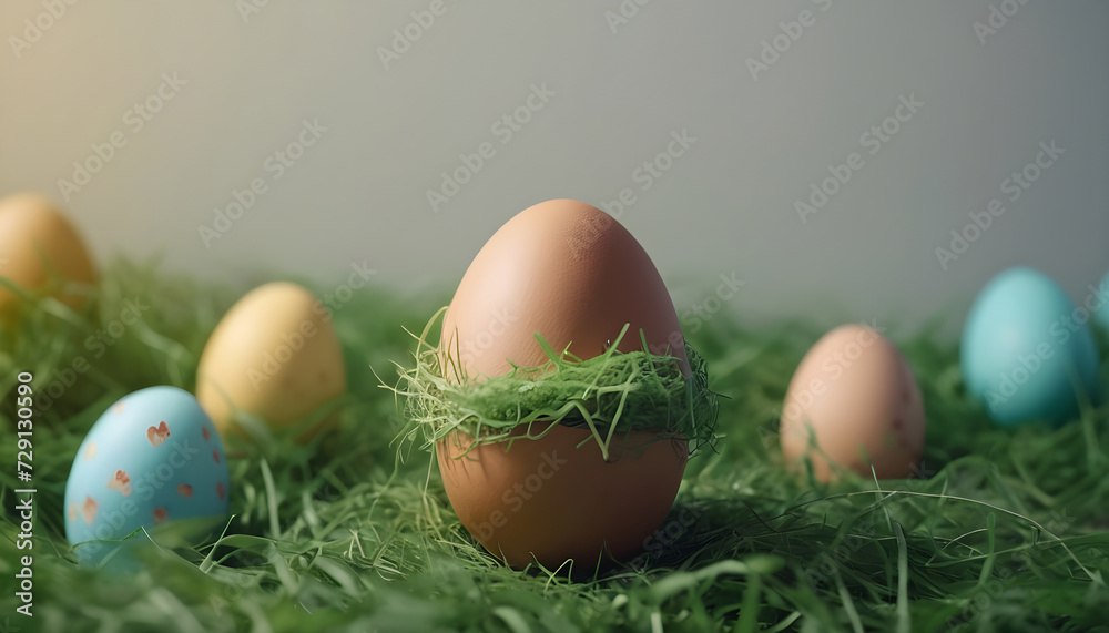 easter eggs in grass