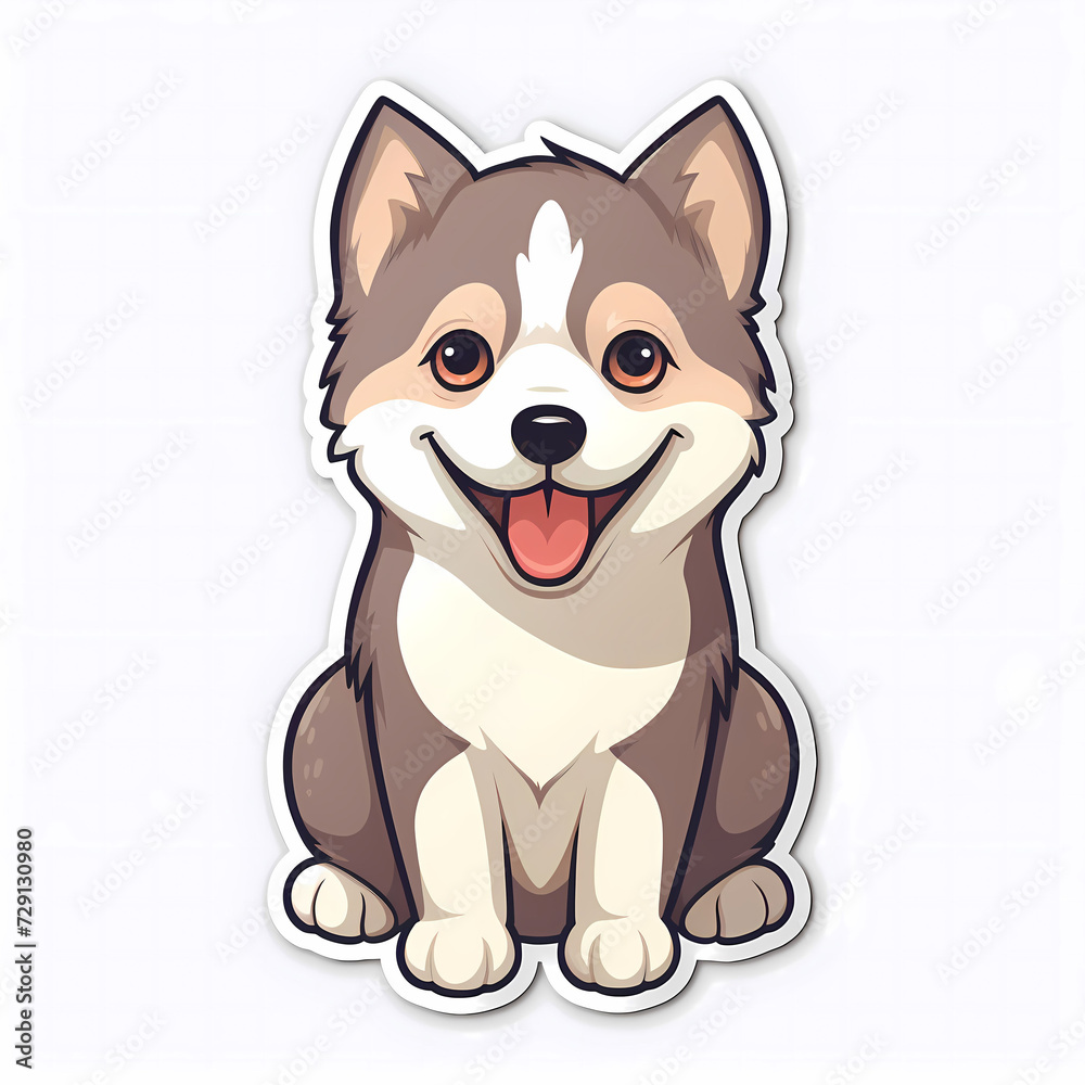 Siberian husky dog sticker cheerful beautiful Siberian husky dog sticker cheerful beautiful