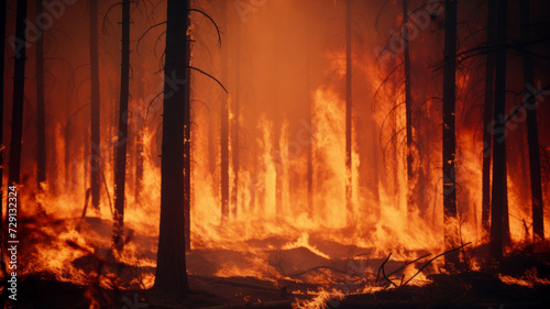 Forest fire. Ecological catastrophy. © SashaMagic