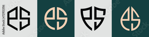Creative simple Initial Letters PS Logo Designs Bundle.