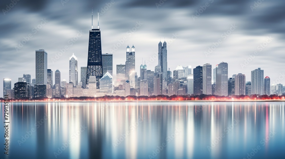Fototapeta premium Chicago, Illinois, USA downtown skyline from Lake Michigan