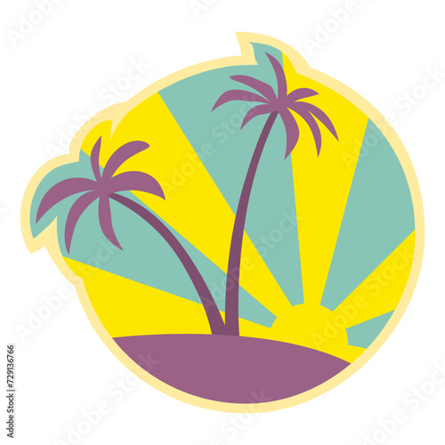 Florida beach vibes t-shirt and apparel vector design  sticker  print  poster  emblem with palm trees and sun