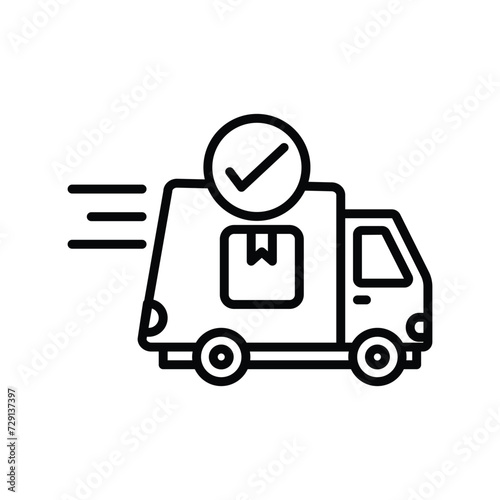 shipment confirmation icon with white background vector stock illustration