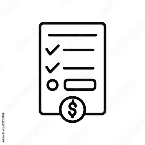 invoice icon with white background vector stock illustration © pixel Btyess