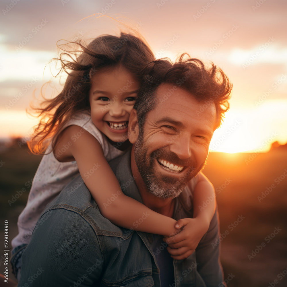 Father and Daughter's Delight: Radiant Smiles in a Heartwarming Moment Father and Daughter's Delight: Radiant Smiles in a Heartwarming Moment