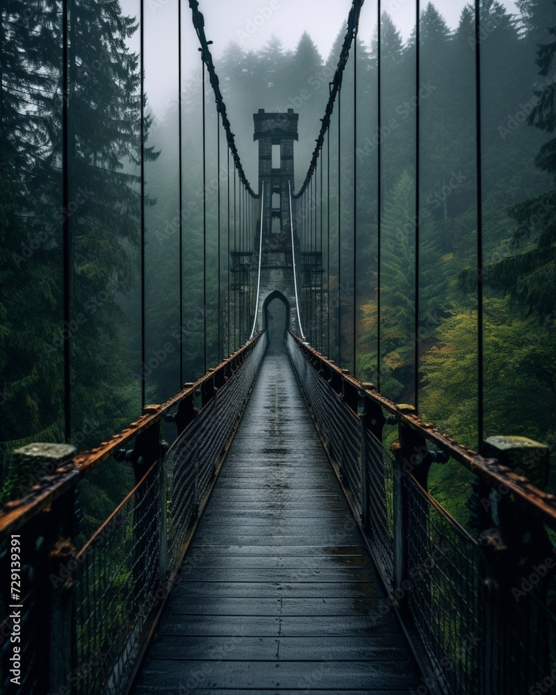 Obraz premium Beautiful hanging walking suspension bridge picture