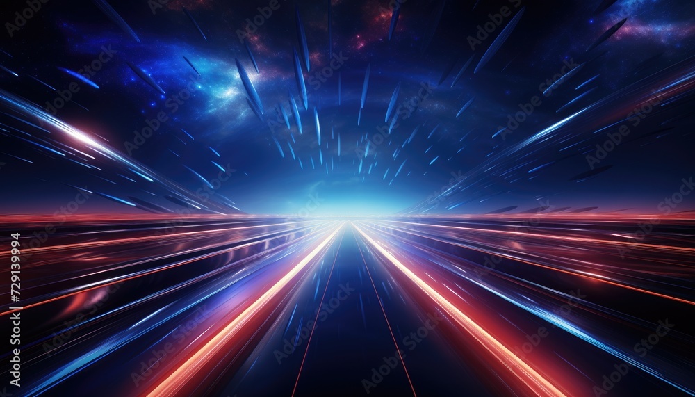 Futuristic speed motion with blue and red rays of light abstract background Futuristic speed motion with blue and red rays of light abstract background