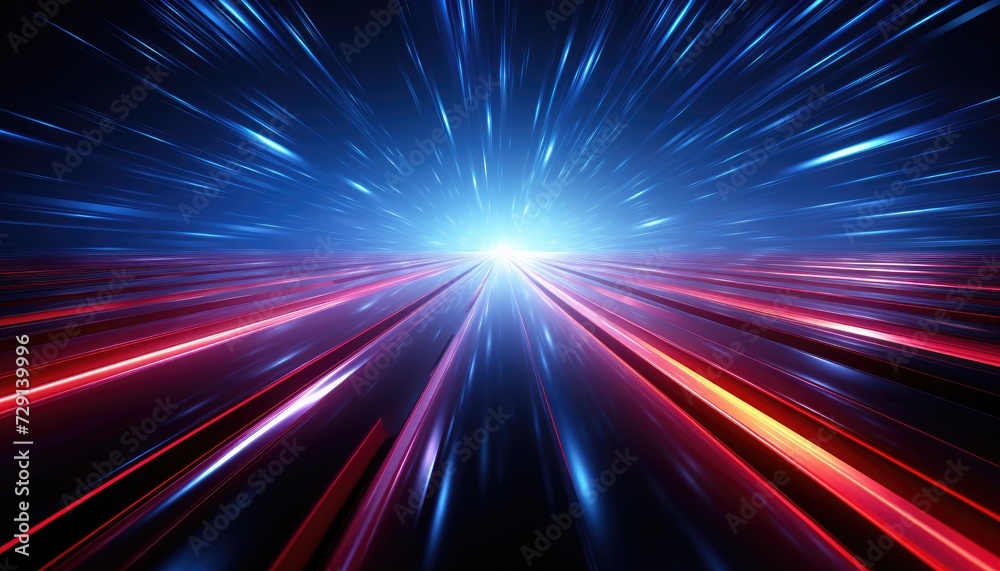 Futuristic speed motion with blue and red rays of light abstract background Futuristic speed motion with blue and red rays of light abstract background