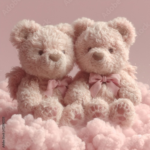 Pink Clouds and Teddy Bears A Cute and Cozy Monthly Event Generative AI © Arti