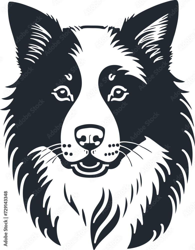 Obraz premium Border collie logo, vector illustration