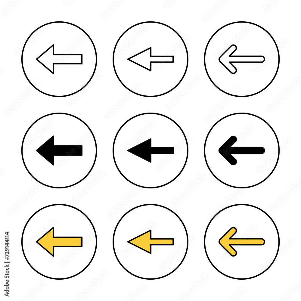 Arrow icon set vector. Arrow sign and symbol for web design. Arrow icon set vector. Arrow sign and symbol for web design.