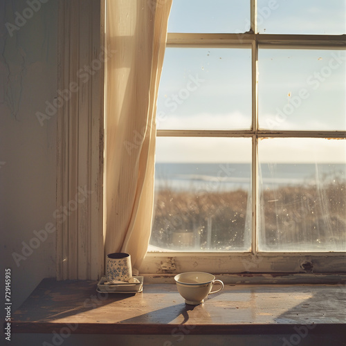 seaside window  generative ai