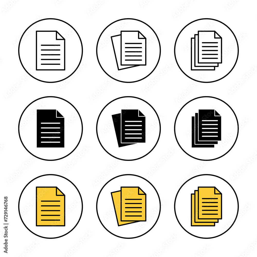 Document icon set vector. Paper sign and symbol. File Icon Document icon set vector. Paper sign and symbol. File Icon