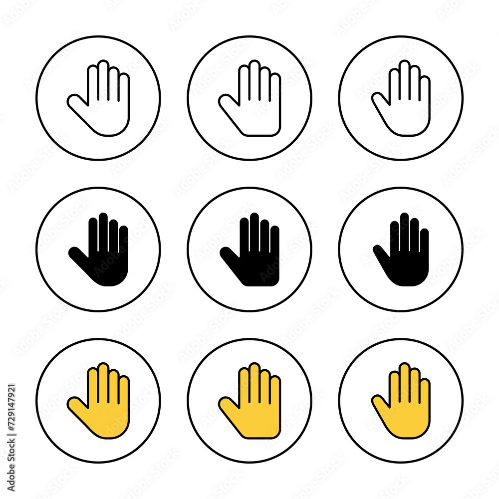 Hand icon set vector. hand sign and symbol. hand gesture Hand icon set vector. hand sign and symbol. hand gesture