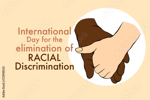 a person holding a hand with the words international day for the elimination of racial discrimination photo
