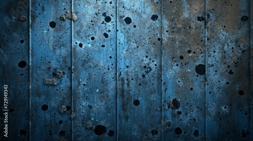 abstract texture of splashes of blue and gray paint. grunge aesthetic: the paint looks chipped and eroded in places.