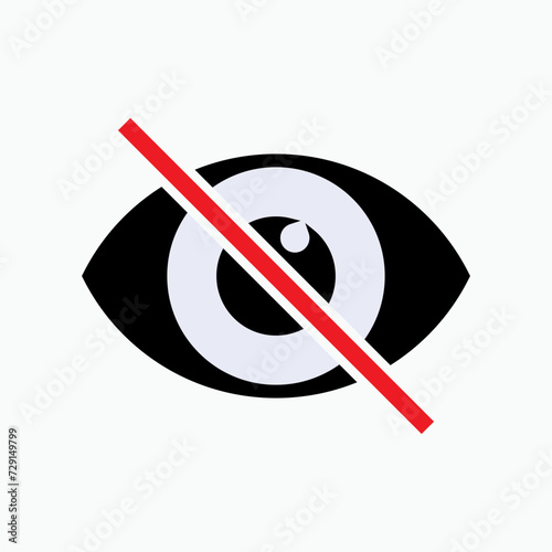 No Sight Icon. Unwitnessed Symbol.Icon No Sight. Unwitnessed Symbol.