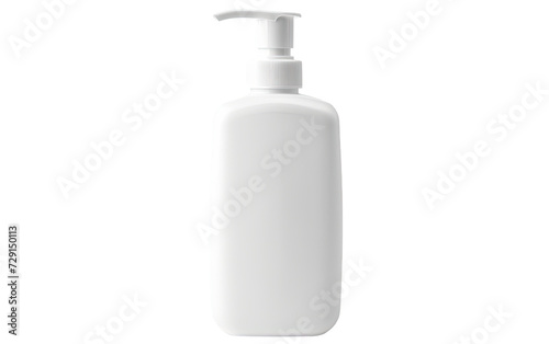 White Hand Sanitizer Bottle on a White or Clear Surface PNG Transparent Background