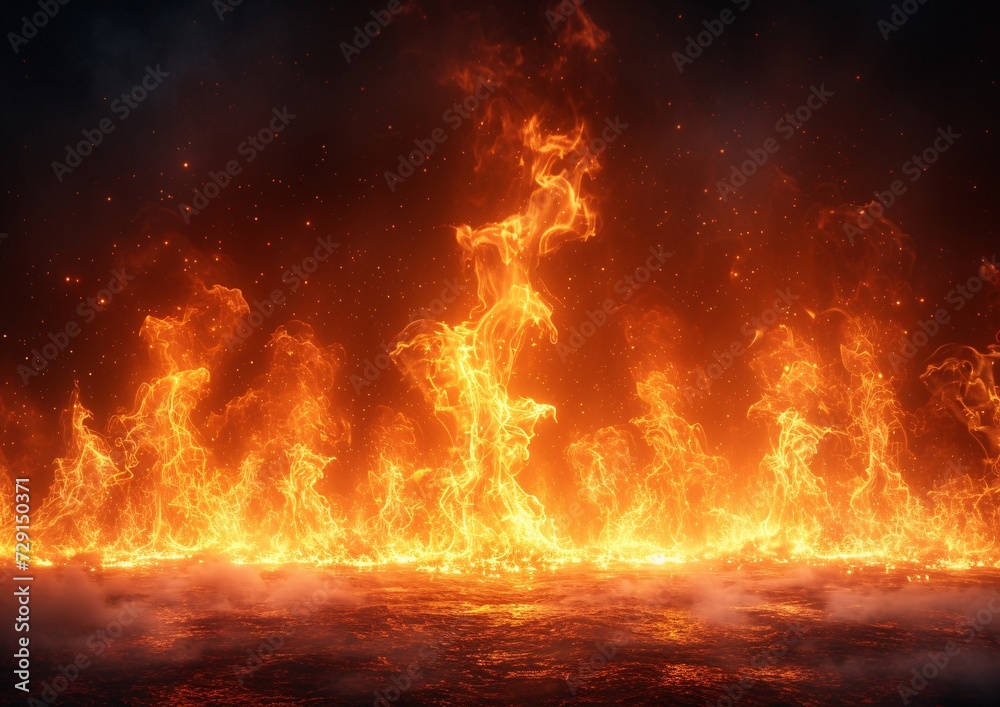 Fiery Flare A Sizzling Summer Night Generative AI