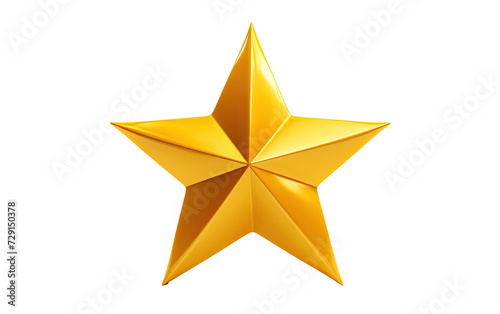 Yellow Christmas Star on a White or Clear Surface PNG Transparent Background