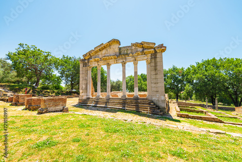 Ruins in ancient Apollonia, Albania. Traveling in Albania. photo