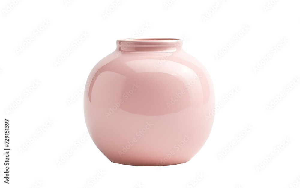 Blush Pink Ceramic Jar on a White or Clear Surface PNG Transparent Background